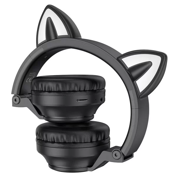 Наушники Wireless Borofone BO18 Cat Ear BT headphones [Black]